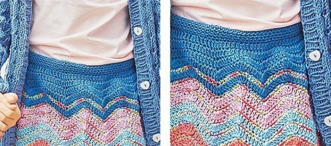 Крючок — узоры для вязаной юбки: большая подборка схем Бежевая длинная юбка крючком